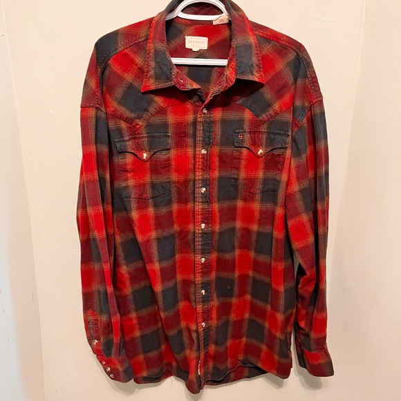 Stetson - Men’s XXL - Red & Blue Flannel Style - Pearl Snap Western Shirt - - Picture 3 of 14